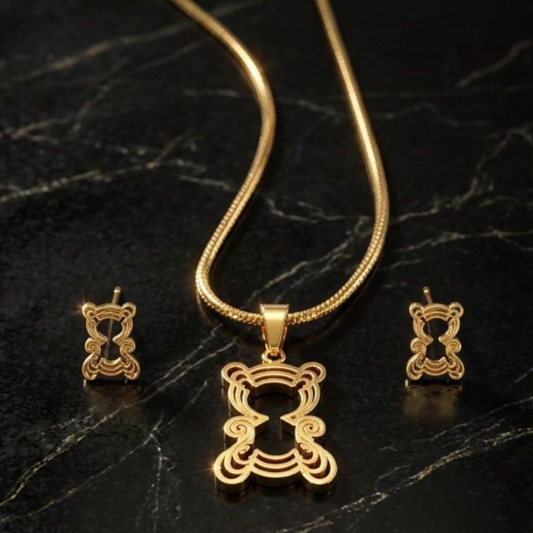 Cadena y topo de Osito | Acero inoxidable 